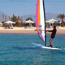 wind surfing at the Hilton