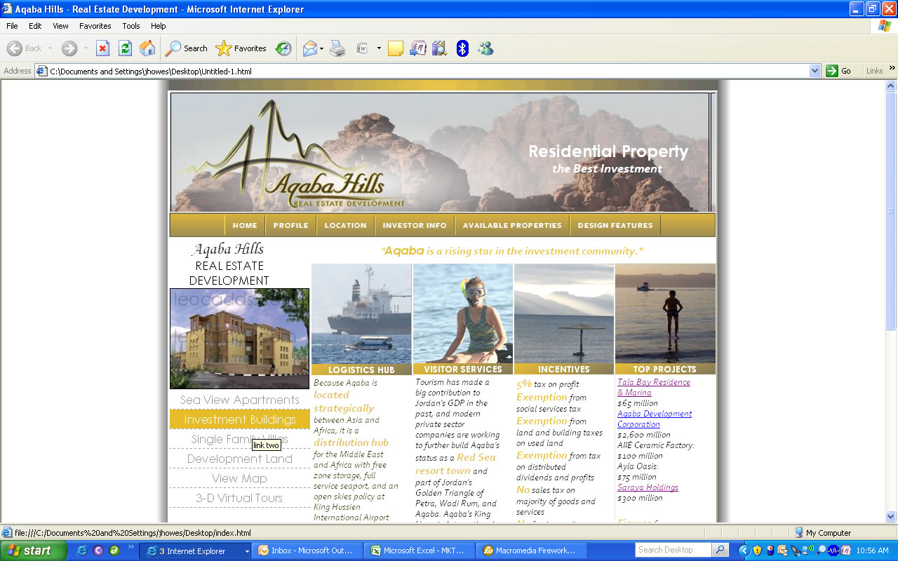 Mockup for Aqaba Hills Construction